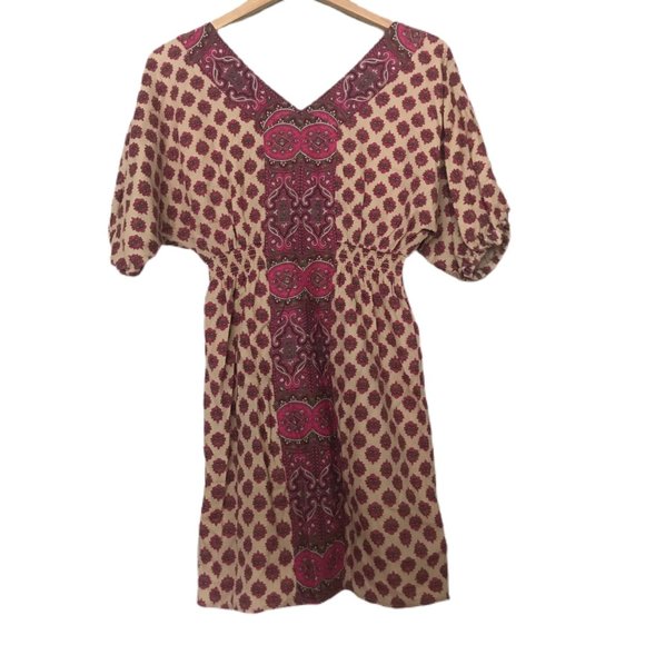 Juicy Couture Women's V Neck Boho Multi Color Peasant Shirt Dress Size 2 - Picture 4 of 4